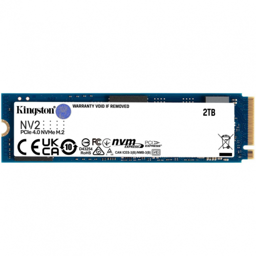 Kingston NV2 - SSD - 2 TB - internal - M.2 2280 - PCIe 4.0 x4 (NVMe) - Write speed 2800 MB/s, Read speed 3500 MB/s