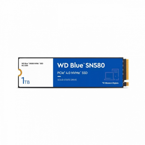 WD Blue SN580 WDS100T3B0E - SSD - 1 TB - internal - M.2 2280 - PCIe 4.0 x4 (NVMe) - 4150 MBps (read) / 4150 MBps (write) - 5YW
