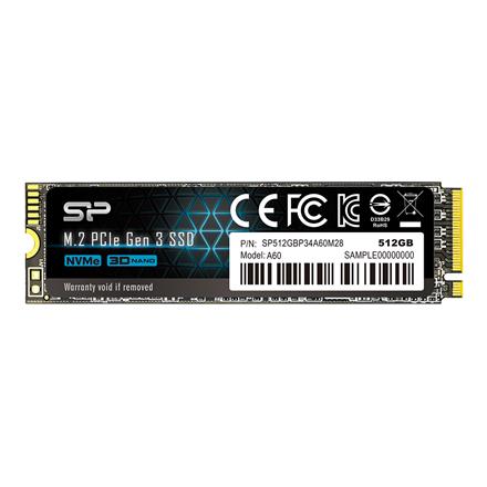 Silicon Power | A60 | 512 GB | SSD interface M.2 NVME | Read speed 2200 MB/s | Write speed 1600 MB/s SP512GBP34A60M28