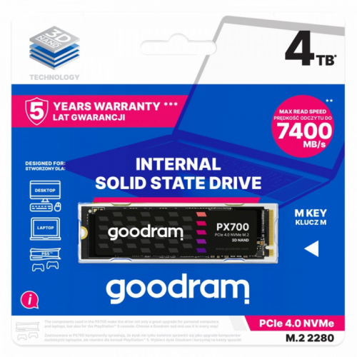 GOODRAM SSD PX700 4TB M.2 PCIe 2280 4x4 7400/6500MB/s