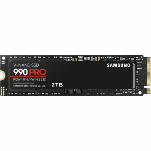 Samsung 990 PRO MZ-V9P2T0BW - SSD - encrypted - 2 TB - internal - M.2 2280 - PCIe 4.0 x4 (NVMe) - 256-bit AES - TCG Opal Encryption 2.0 - 7450 MBps (read) / 6900 MBps (write)