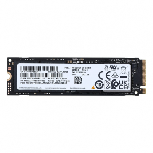 SSD Samsung PM9A1 2TB Nvme PCIe 4.0 M.2 (22x80) MZVL22T0HBLB-00B00