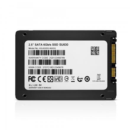 ADATA | Ultimate SU630 3D NAND SSD | 960 GB | SSD form factor 2.5” | Solid-state drive interface SATA | Read speed 520 MB/s | Write speed 450 MB/s ASU630SS-960GQ-R