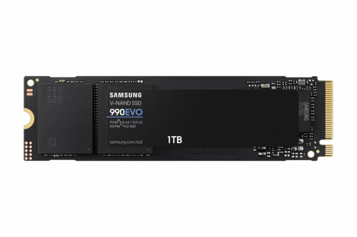 Samsung 990 EVO MZ-V9E1T0BW - SSD - encrypted - 1 TB - internal - M.2 2280 - PCIe 5.0 x2 (NVMe) - 256-bit AES - 5000 MBps (read) / 4200 MBps (write)