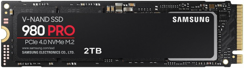 Samsung 980 PRO MZ-V8P2T0BW - SSD - encrypted - 2 TB - internal - M.2 2280 - PCIe 4.0 x4 (NVMe) - buffer: 2 GB - 256-bit AES - 7000 MBps (read) / 5100 MBps (write)