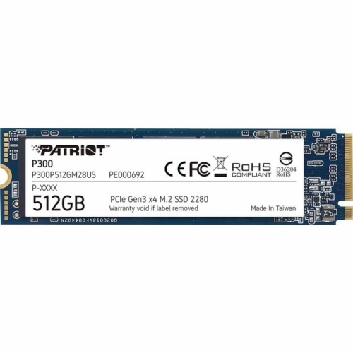 Patriot P300, 512 GB, M.2 PCIe Gen 3x4 - SSD / P300P512GM28