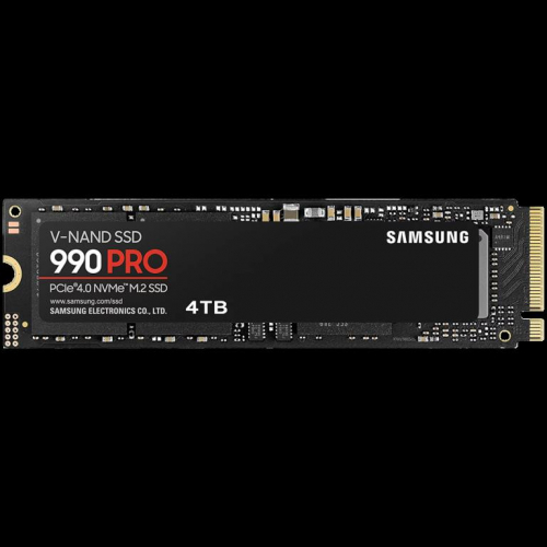 SAMSUNG 990 Pro SSD Client M.2 22x80mm NVMe PCIe® Gen4 4 TB,  Sequential Read: 7450 MB/s,  Sequential Write: 6900 MB/s,  Triple-Level Cell