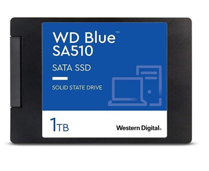  WD Blue SA510 SSD 1 TB 2.5'' SATA 6Gb/s / Wrire 510 MBytes/sec, Read 560 MBytes/sec - 3D NAND - 90K/82K IOPS - 400TBW 5YW