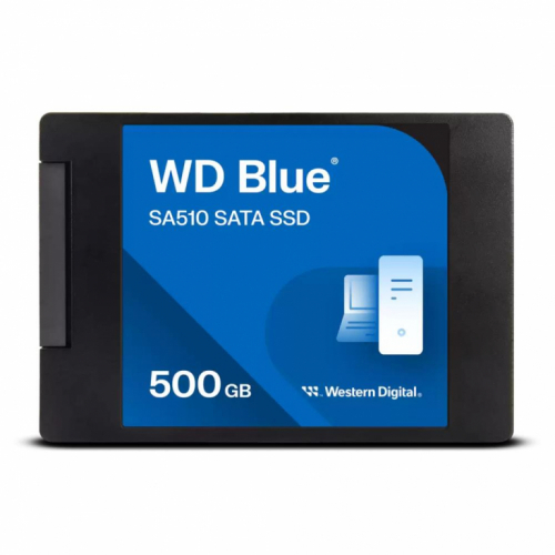 WD Blue SA510 SSD 500GB SATA III 6Gb/s cased 2.5inch 7mm 3D NAND 560/510 MB/S 200TBW 5YW