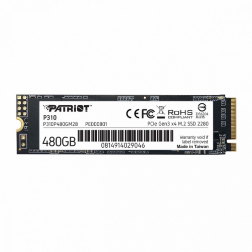 Patriot SSD drive P310 480GB M.2 2280 1700/1500 PCIe NVMe Gen3 x 4