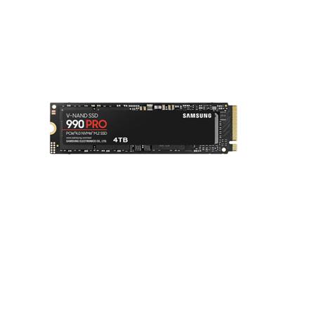 Samsung | 990 PRO | 4000 GB | SSD form factor M.2 2280 | Solid-state drive interface NVMe | Read speed 7450 MB/s | Write speed 6900 MB/s MZ-V9P4T0BW