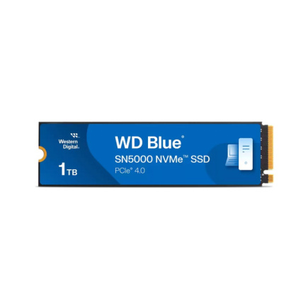 WD Blue SN5000 WDS100T4B0E - SSD - 1 TB - internal - M.2 2280 - PCIe 4.0 x4 (NVMe) - 5,150/ 4,900MB/s - 730K/770K IOPS - 600TBW - 5YW