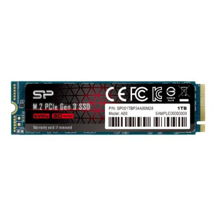 Silicon Power SSD P34A80 1TB, M.2 PCIe Gen3 x4 NVMe, 3200/3000 MB/s | Silicon Power SP001TBP34A80M28