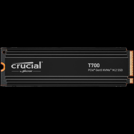 Crucial T700 1TB PCIe Gen5 NVMe M.2 SSD with heatsink