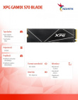 Adata SSD drive XPG GAMIX S70 BLADE 512GB PCIe 4x4 7.2/2.6 GBs