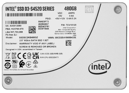SSD Solidigm (Intel) S4520 480GB SATA 2.5