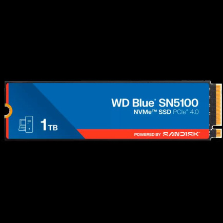 SSD WD Blue SN5100 1TB M.2 2280 PCIe Gen4 x4 NVMe QLC 3D, Read/Write: 7100/6700 MBps, IOPS 1000K/1300K, TBW: 600