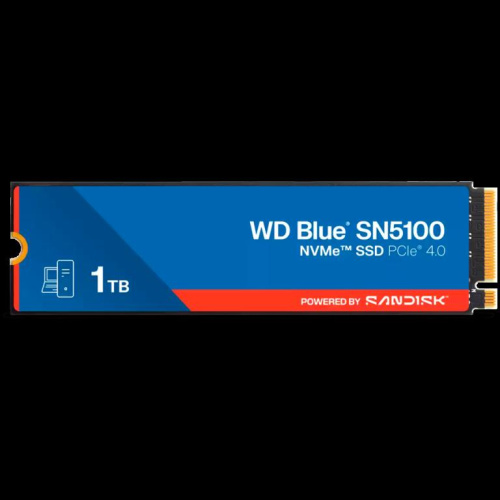 SSD WD Blue SN5100 1TB M.2 2280 PCIe Gen4 x4 NVMe QLC 3D, Read/Write: 7100/6700 MBps, IOPS 1000K/1300K, TBW: 600