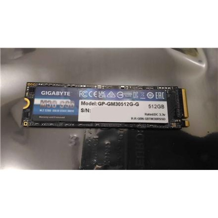 Taastatud. GIGABYTE SSD 512GB M.2 2280 PCIe  | Gigabyte | REFURBISHED, WITHOUT ORIGINAL PACKAGING GP-GM30512G-GSO