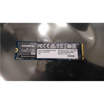 Taastatud. GIGABYTE SSD G325E1TB M2 1TB | Gigabyte G325E1TB | 1000 GB | Solid-state drive interface PCIe 3.0x4, NVMe1.3 | REFURBISHED, WITHOUT ORIGINAL PACKAGING | Read speed 2400 MB/s | Write speed 1800 MB/s G325E1TBSO