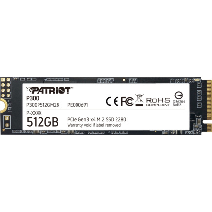 M.2 Patriot P300 512 GB (PCIe 3.0 x4, NVMe 1.3, M.2 2280)