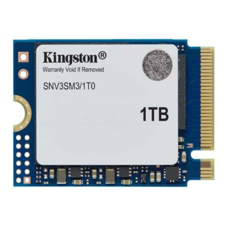 Kingston SSD | NV3 | 1000 GB | SSD form factor M.2 2230 | Solid-state drive interface PCIe 4.0 x4 NVMe | Read speed 6000 MB/s | Write speed 4000 MB/s SNV3SM3/1T0