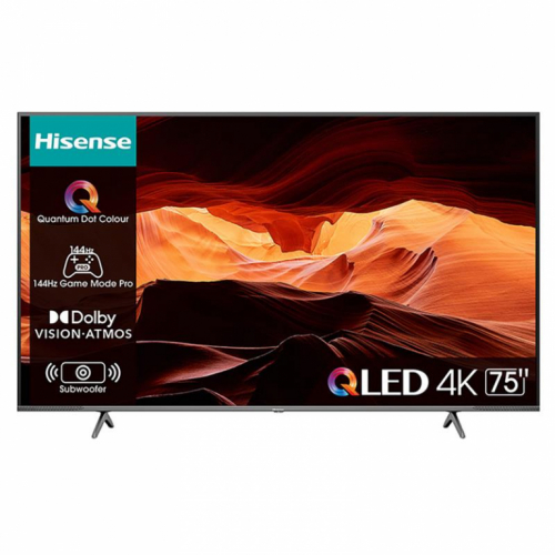 Hisense E7PRO, 75'', Ultra HD, LED LCD, must - Teler / 75E7KQPRO