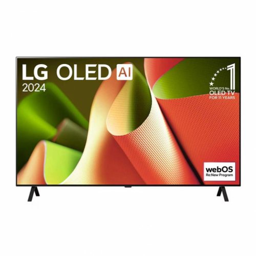 LG OLED AI B4, 65'', OLED, 4K UHD, must - Teler / OLED65B43LA.AEU