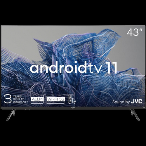 43', UHD, Android TV 11, Black, 3840x2160, 60 Hz, Sound by JVC, 2x12W, 53 kWh/1000h , BT5.1, HDMI ports 4, 24 months