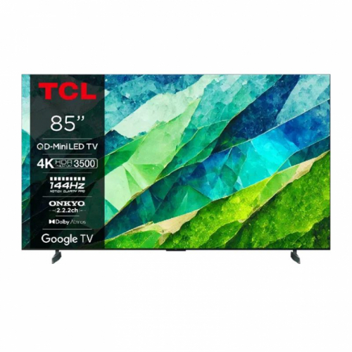 TCL C855, 85'', 4K UHD, Mini-LED, tumehall - Teler / 85C855