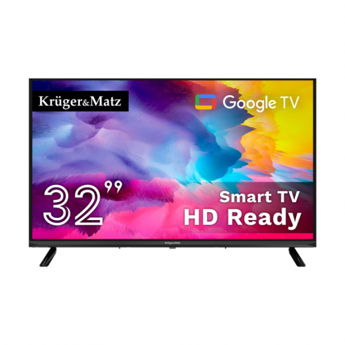 Telewizor Kruger&Matz 32" HD Google TV,  DVB-T2/S2/T/C   H.265 HEVC