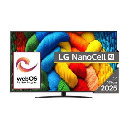 LG NANO81 AI, 75'', LED LCD, NanoCell, must - Teler / 75NANO81A3A.AEU