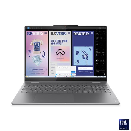 Lenovo Yoga 7 2-in-1 16ILL10, Luna Grey, 16-inch OLED Touchscreen, WQXGA+, 2880 x 1800 pixels, Glossy, Intel Core Ultra 7, 256V, 16 GB Soldered LPDDR5x, SSD 1000 GB, Intel Arc Graphics, Windows 11 Home, 802.11be, Bluetooth 5.4, Keyboard Language English,
