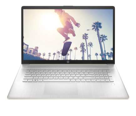 HP Laptop 17-cp2007ny - Ryzen 5 7520U, 8GB, 512GB SSD, 17.3 FHD 250-nit AG, 720p cam, FPR, US backlit keyboard, 41Wh, Natural silver, Win 11 Home, 1 years