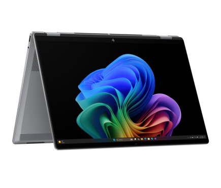 HP OmniBook X Flip AI 16-ar0007nn - Ryzen AI 5 340, 16GB, 512GB SSD, 16 2K 400-nit Touch, 5MP IR cam, US backlit keyboard, 68Wh, Meteor silver, Win 11 Home, 1 years