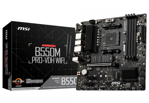 MSI B550M PRO-VDH WIFI Emaplaat AMD B550 Socket AM4 micro ATX