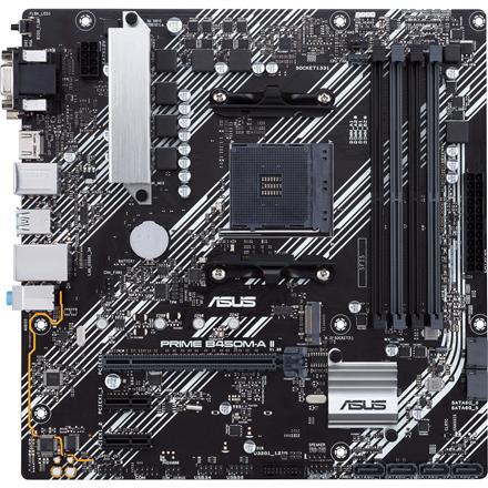 Asus | PRIME B450M-A II | Processor family AMD | Processor socket AM4 | DDR4 | Memory slots 4 | Number of SATA connectors 6 x SATA III | Chipset AMD B | Micro ATX