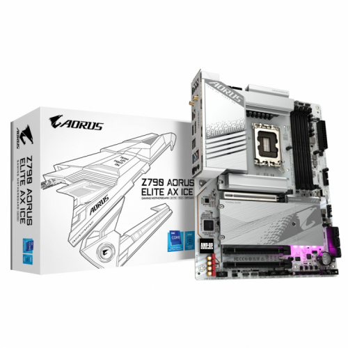 Gigabyte Emaplaat Z790 AORUS ELITE AX ICE S1700 4DDR5 USB/DP ATX