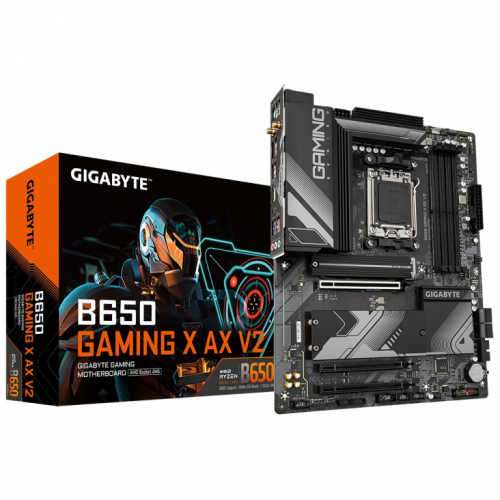 Gigabyte B650 GAMING X AX V2 Emaplaat - Supports AMD Ryzen 8000 CPUs, 8+2+2 Phases Digital VRM, up to 8000MHz DDR5 (OC), 1xPCIe 5.0 + 2xPCIe 4.0 M.2, Wi-Fi 6E 802.11ax, 2.5GbE LAN, USB 3.2 Gen 2