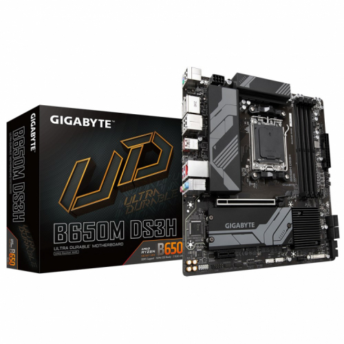 Gigabyte B650M DS3H Emaplaat - Supports AMD Ryzen 8000 CPUs, 6+2+1 Phases Digital VRM, up to 8000MHz DDR5, 2xPCIe 4.0 M.2, 2.5GbE LAN , USB 3.2 Gen 2