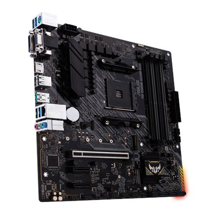 Asus | TUF GAMING A520M-PLUS | Processor family  AMD | Processor socket AM4 | DDR4 | Memory slots 4 | Supported hard disk drive interfaces SATA, M.2 | Number of SATA connectors 4 | Chipset  AMD A520 | Micro ATX