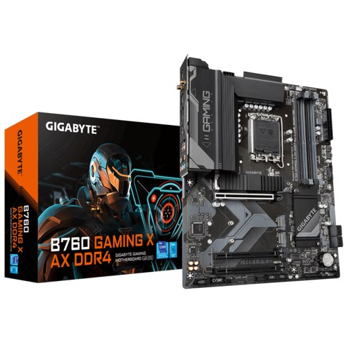 Gigabyte B760 GAMING X AX DDR4 Emaplaat - Supports Intel Core 14th Gen CPUs, 8+1+1 Phases Digital VRM, up to 5333MHz DDR4 (OC), 3xPCIe 4.0 M.2, Wi-Fi 6E, 2.5GbE LAN, USB 3.2 Gen 2