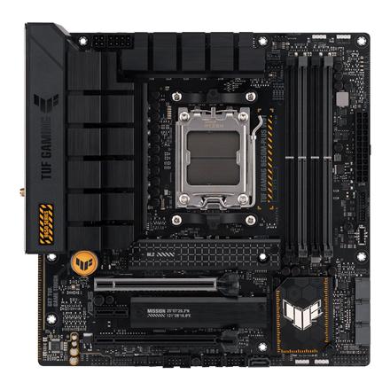 Asus | TUF GAMING B650M-PLUS WIFI | Processor family AMD | Processor socket AM5 | DDR5 DIMM | Memory slots 4 | Supported hard disk drive interfaces 	SATA, M.2 | Number of SATA connectors 4 | Chipset AMD B650 | micro-ATX