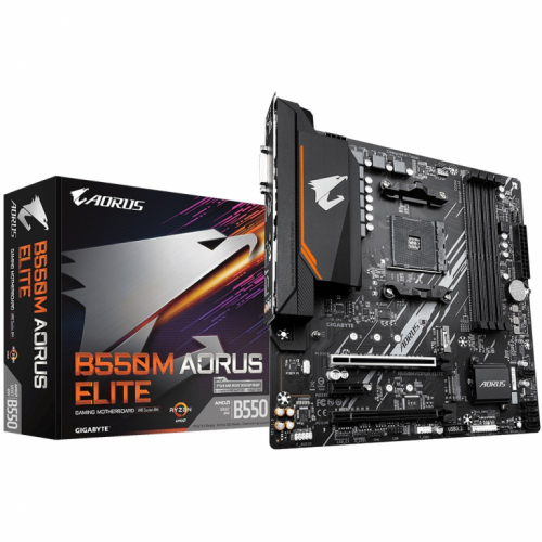 Gigabyte B550M AORUS ELITE - motherboard - micro ATX - Socket AM4 - AMD B550 Chipset - USB 3.2 Gen 1 - Gigabit LAN - onboard graphics (CPU required) - HD Audio (8-channel) 