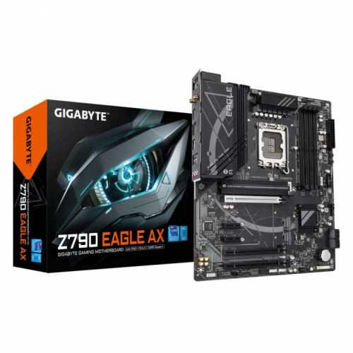 GIGABYTE Z790 EAGLE AX Emaplaat - Supports Intel Core 14th Gen CPUs, 12+1+１Phases Digital VRM, up to 7600MHz DDR5 (OC), 3xPCIe 4.0 M.2, Wi-Fi 6E, 2.5GbE LAN, USB 3.2 Gen 2