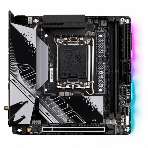 GIGABYTE B760I AORUS PRO DDR4 Emaplaat - Supports Intel Core 14th Gen CPUs, 8+1+1 Phases Digital VRM, up to 5333MHz DDR4 (OC), 2xPCIe 4.0 M.2, Wi-Fi 6, 2.5GbE LAN, USB 3.2 Gen 2