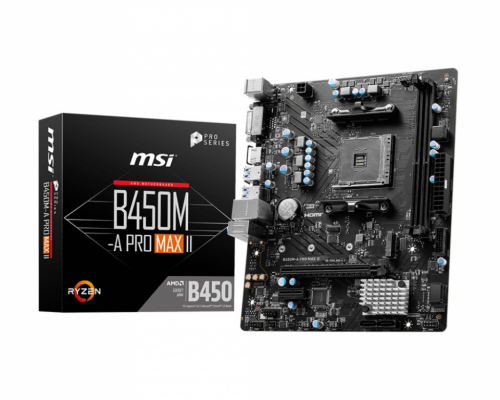 MSI B450M-A PRO MAX II Emaplaat AMD B450 Socket AM4 micro ATX