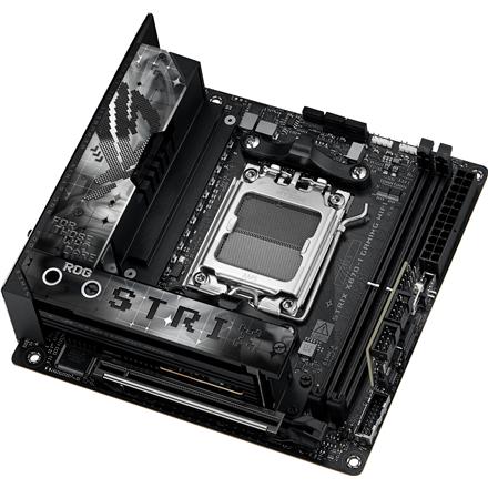 Asus | ROG STRIX X870-I GAMING WIFI | Processor family AMD | Processor socket AM5 | DDR5 DIMM | Supported hard disk drive interfaces SATA, M.2 | Number of SATA connectors 2