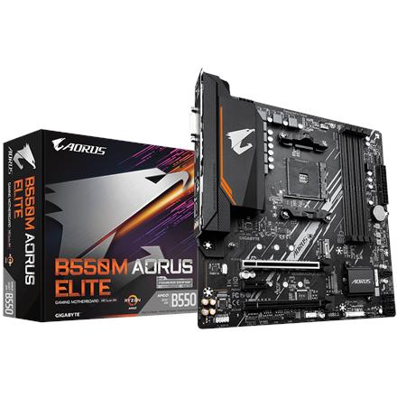 Gigabyte | B550M AORUS ELITE 1.0 | Processor family AMD | Processor socket AM4 | DDR4 DIMM | Memory slots 4 | Number of SATA connectors 4 x SATA 6Gb/s connectors | Chipset AMD B | Micro ATX