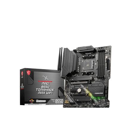 MSI | MAG B550 TOMAHAWK MAX WIFI | Processor family AMD | Processor socket AM4 | DDR4 DIMM | Memory slots 4 | Supported hard disk drive interfaces 	SATA, M.2 | Number of SATA connectors 6 | Chipset AMD B550 | ATX